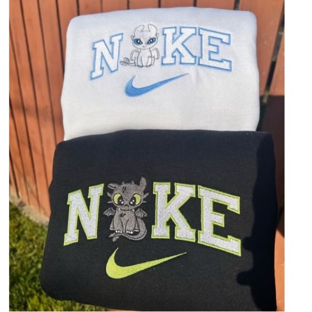 Toothless Dragon and Light Fury Ver2 Couple Sweatshirt
